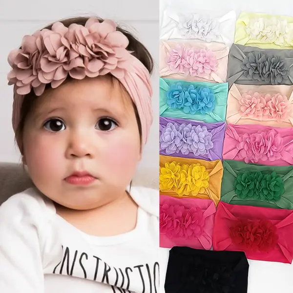 Baby Girls Cute Soft Floral Multicolor Headband - Popopieshop.com 