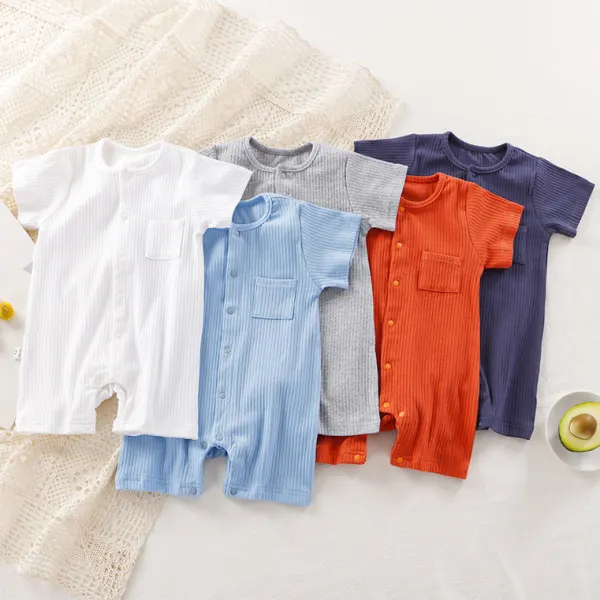 【3M-24M】Unisex Baby Comfort Short Sleeve Romper - Popopieshop.com 