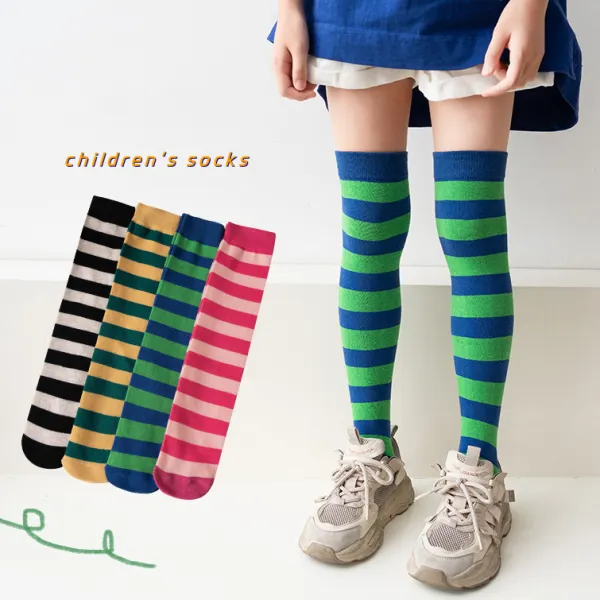 Kids Fashionable Colorful Striped Socks - Popopieshop.com 