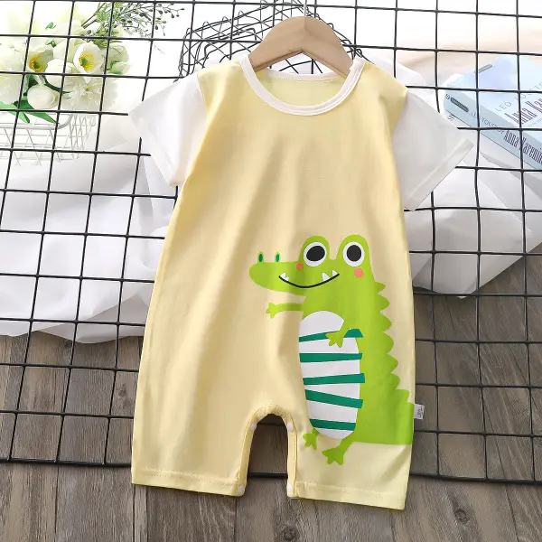 【0M-24M】Neutral Baby Cute Cartoon Print Romper - Popopieshop.com 