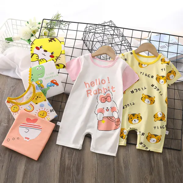 【0M-24M】Neutral Baby Cute Cartoon Print Romper - Popopieshop.com 