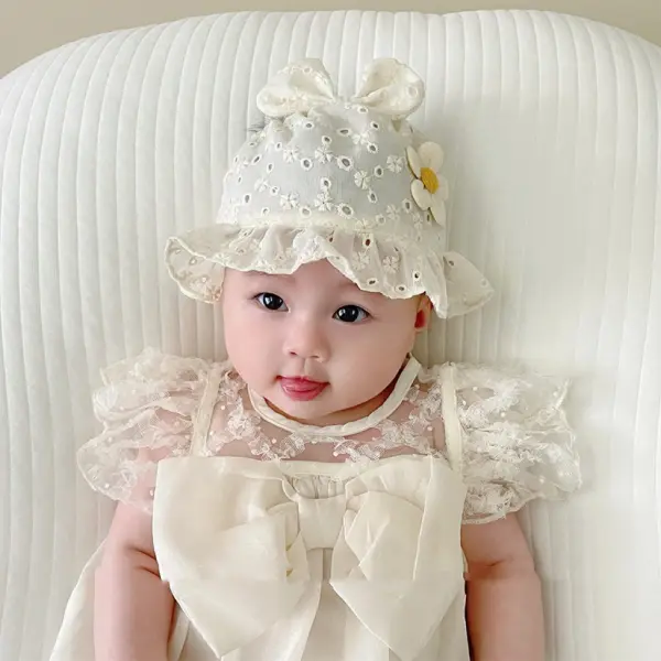 Baby Girl Cute Flower Embroidered Hat - Popopieshop.com 