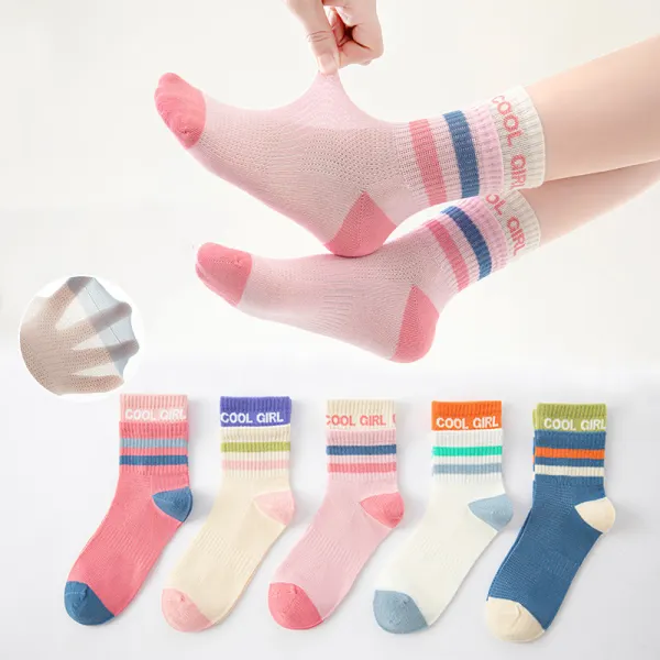 【3Y-15Y】5-piece Girls Stylish Sock Set - Popopieshop.com 