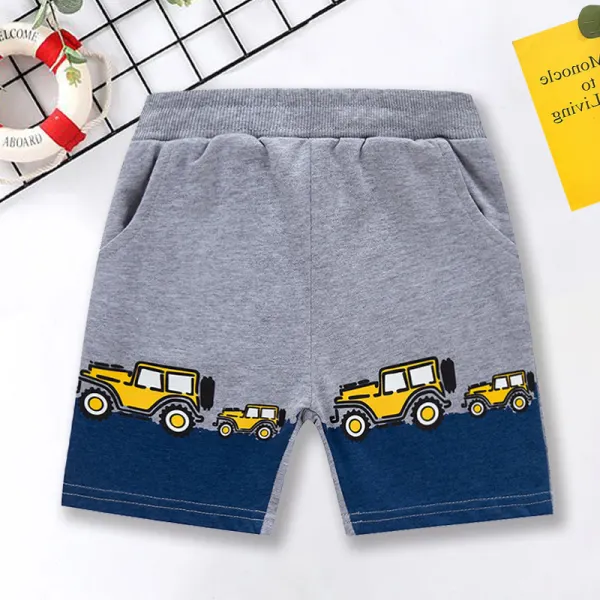 【18M-8Y】Boys Casual Truck Print Shorts - Popopieshop.com 