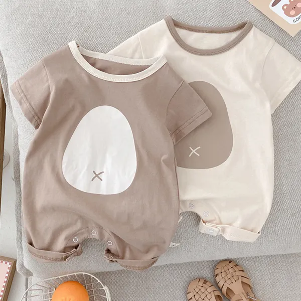 【3M-24M】Unisex Baby Cute Cotton Cartoon Print Short Sleeves Romper - 8038 - Popopieshop.com 