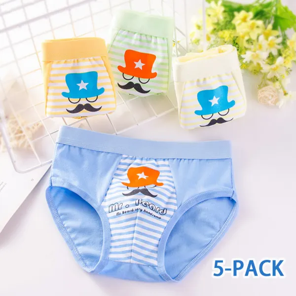 【2Y-15Y】5-Pack Boys Multicolor Cartoon Panties (Color Random) - Popopieshop.com 