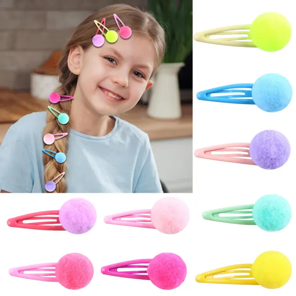1 Piece Girls Cute Hairball Hair Clips - Popopieshop.com 