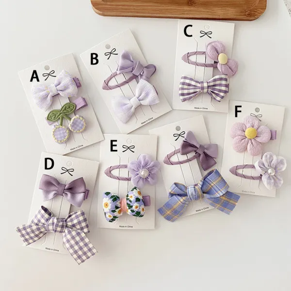 2-Pack Baby Girl Purple Hair Clips - Popopieshop.com 