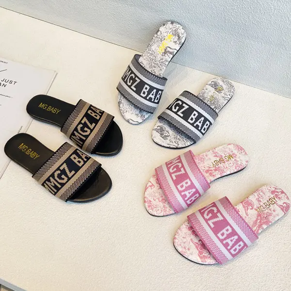 Girls Fashion Letter Jacquard Soft Sole Slippers - Popopieshop.com 