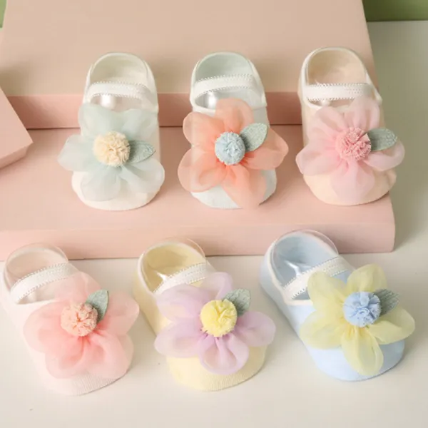 【0M-12M】2-pack Baby Girl Applique Cotton Socks - Popopieshop.com 