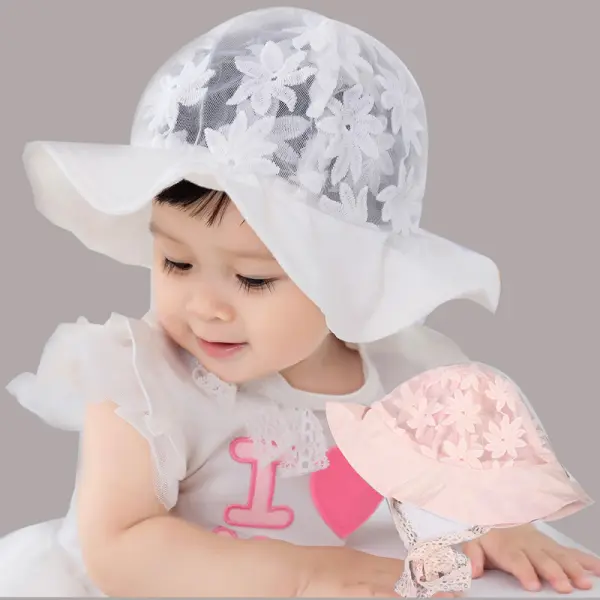 Baby Girl Flower Embroidery Hat - Popopieshop.com 