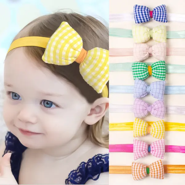 Baby Girl Plaid Bow Hair Accessories - Popopieshop.com 