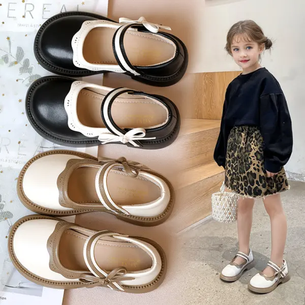 Girls Sweet Bow PU Shoes - Popopieshop.com 