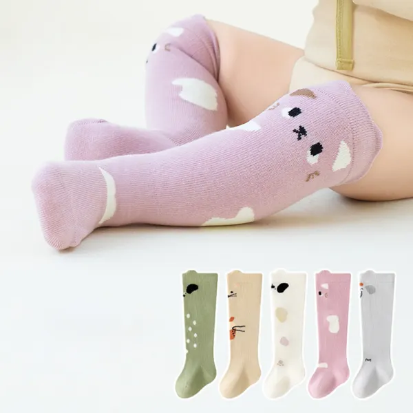 Baby Cute Cotton Cartoon Print High Elastic Knee Socks - Popopieshop.com 