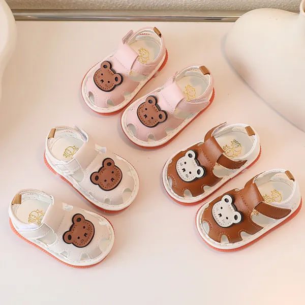 Baby Cute Bear Soft Sole Hollow Toddler Shoes - Popopieshop.com 