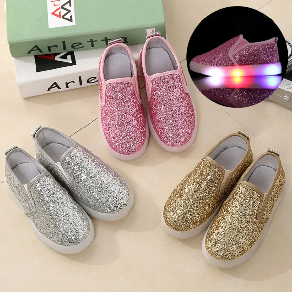 Girls Fashion LED Glitter Casual Shoes - Popopieshop.com 
