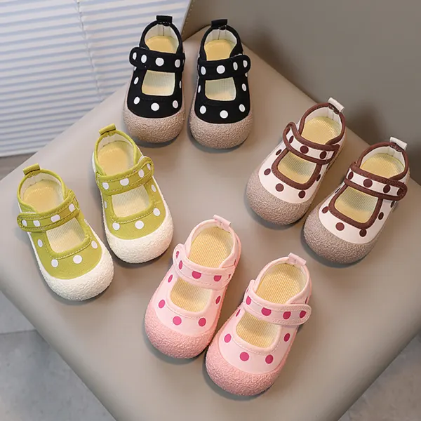 Girls Casual Polka Dot Breathable Canvas Shoes - Popopieshop.com 