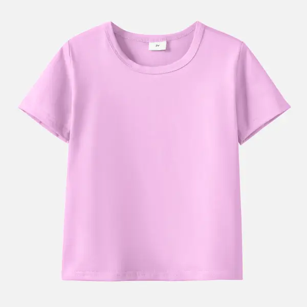 【12M-9Y】Personalized Girls Cotton Stain Resistant Bow Tie Giraffe Print Short Sleeve T-shirt - 7233 - Popopieshop.com 
