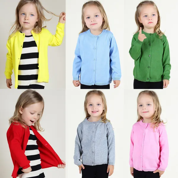【12M-8Y】Unisex Kids Multicolor Long Sleeve Sweater Cardigan - Popopieshop.com 