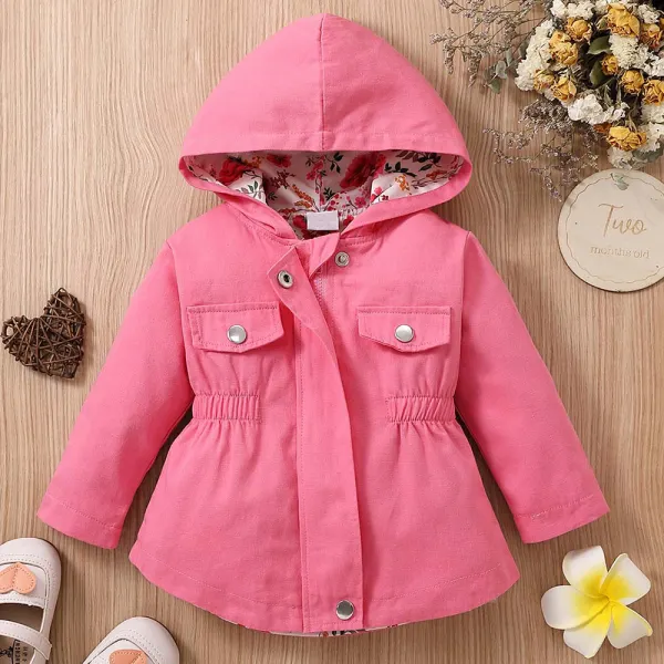 【3M-24M】Baby Girl Rose Floral Hooded Jacket - Popopieshop.com 
