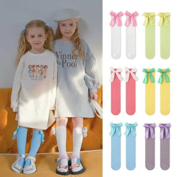 Girls Sweet And Stylish Bow Socks - Popopieshop.com 