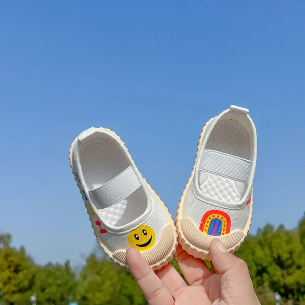 Kids Fashionable Cartoon Strawberry Letter Print Canvas Shoes - Popopieshop.com 