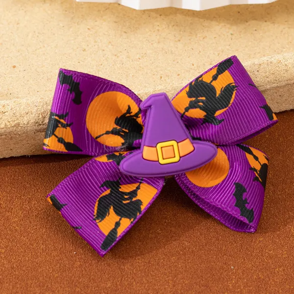 Girl Halloween Skeleton Pumpkin Demon Ghost Funny Bowknot Hair Clip - Popopieshop.com 