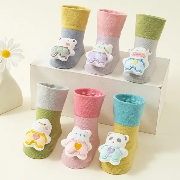 【0M-12M】2-Pack Unisex Baby Cartoon Cotton Socks - Popopieshop.com 
