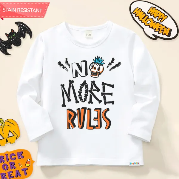 【12M-9Y】Unisex Kids Cotton Stain Resistant Halloween Print Long Sleeve Tee - Popopieshop.com 