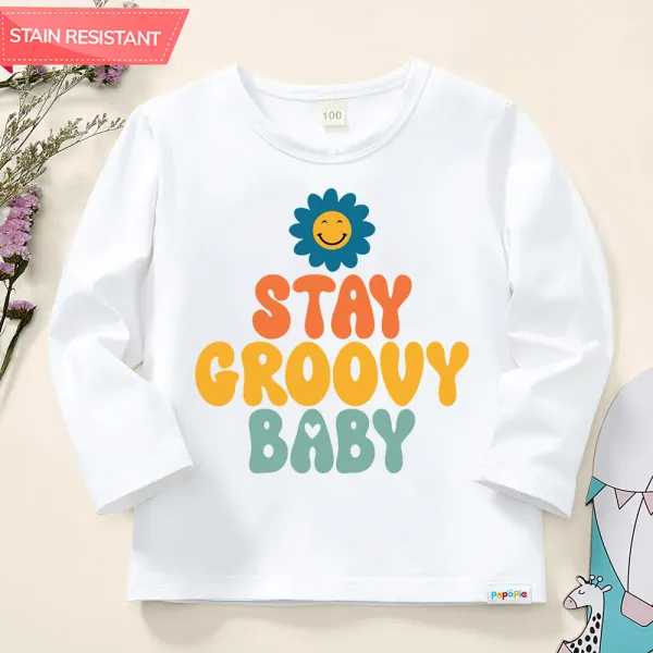 【12M-9Y】Girl Cotton Stain Resistant Letter Print Long Sleeve Tee - Popopieshop.com 