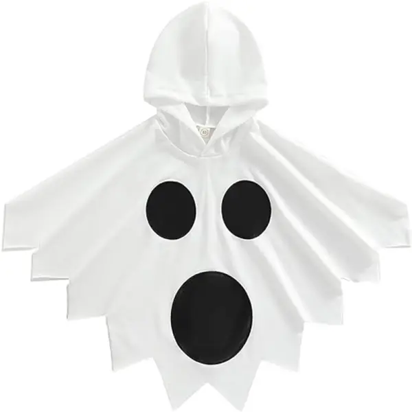 【6Y-15Y】Kids Halloween Print Hooded Poncho - Popopieshop.com 