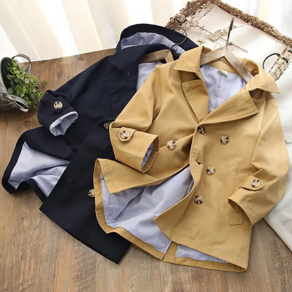 【3Y-12Y】Boys Stylish Solid Color Hooded Coat - Popopieshop.com 
