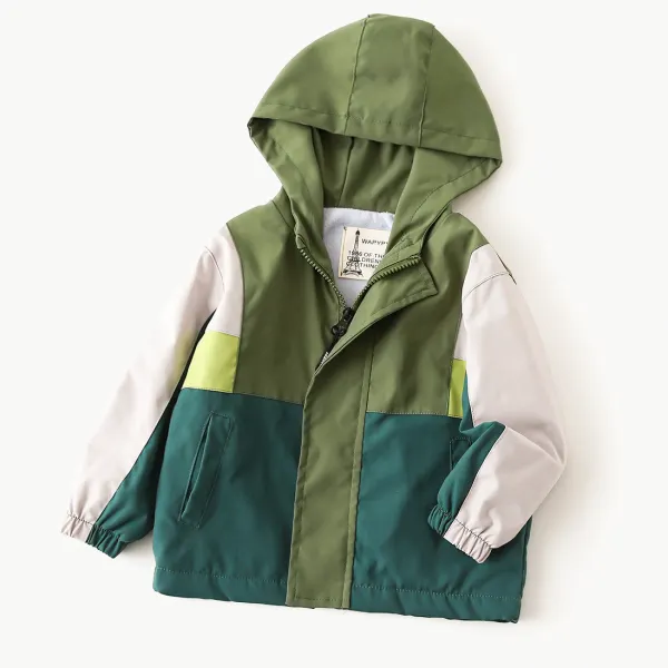 【18M-8Y】Boys Casual Colorblocked Patchwork Hooded Jacket - Popopieshop.com 