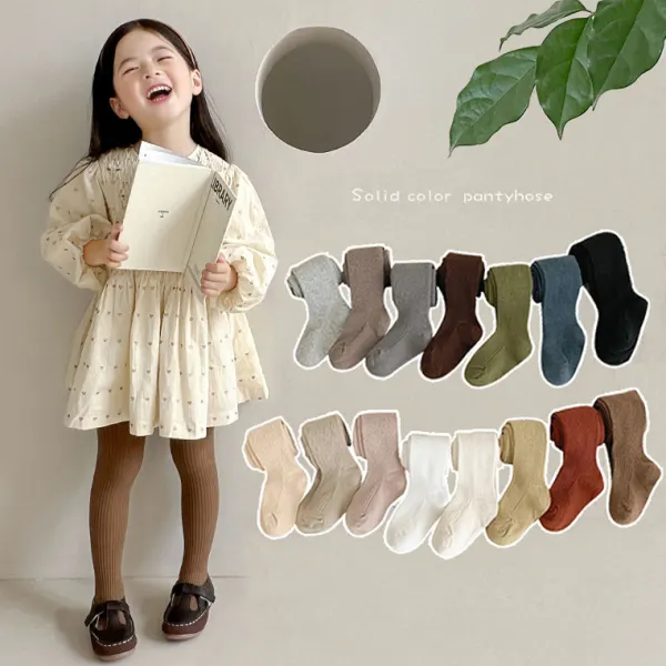 【1Y-8Y】Girls Fashionable Comfortable Solid Color Pantyhose - Popopieshop.com 