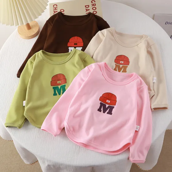 【12M-10Y】Unisex Casual Cotton Cartoon Print Long-sleeved T-shirt - Popopieshop.com 