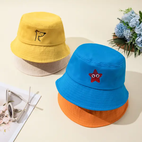 Unisex Kids Multicolour Cartoon Embroidered Hat - Popopieshop.com 