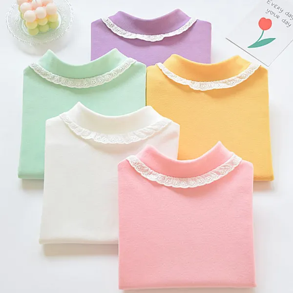 【18M-8Y】Girls Casual Solid Color Long Sleeve T-shirt - Popopieshop.com 