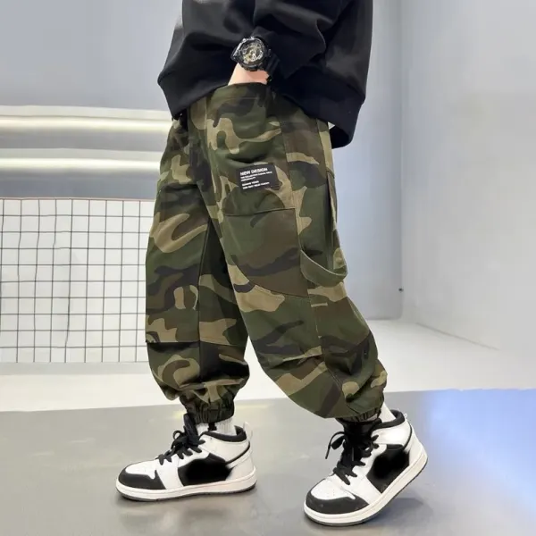 【4Y-15Y】Boys Casual Camouflage Print Cargo Pants - Popopieshop.com 