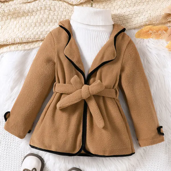 【18M-6Y】Girls Brown Flannel Jacket (Sweater Not Included) - Popopieshop.com 