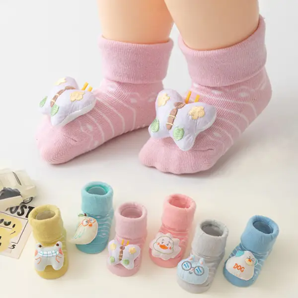 【0M-12M】2-pack Unisex Baby Cartoon Cotton Socks - Popopieshop.com 