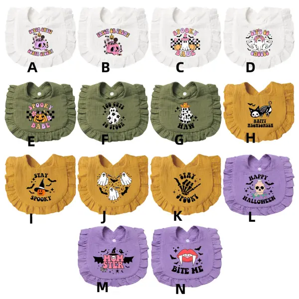Unisex Baby Cotton Halloween Print Bibs - Popopieshop.com 