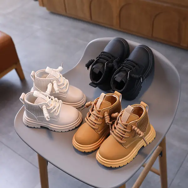 Boys Solid Color Martin Boots - Popopieshop.com 