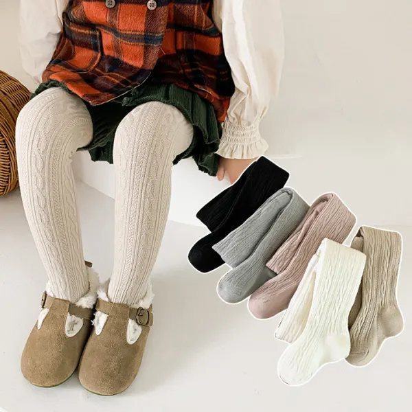 【6M-7Y】Girls Fashion Sweet Solid Color Pantyhose - Popopieshop.com 