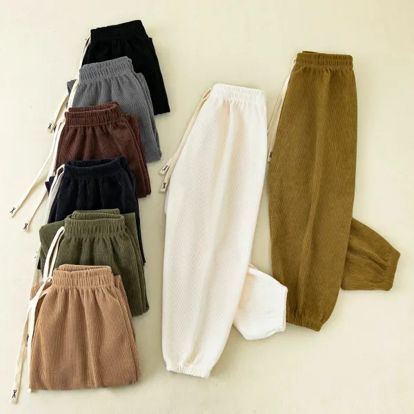 【2Y-10Y】Kids Casual Solid Color Corduroy Pants - Popopieshop.com 