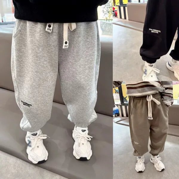 【18M-8Y】Boys Casual Cotton Letter Embroidered Sweatpants - Popopieshop.com 