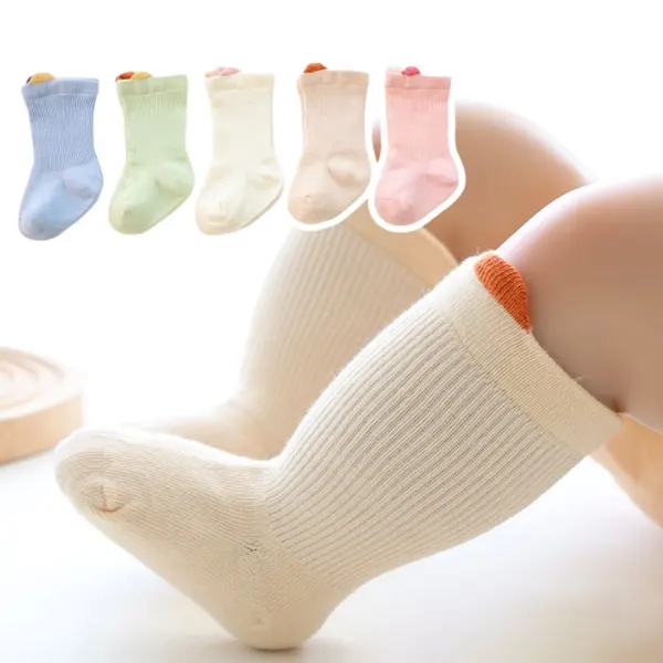 Unisex Baby Cotton Macaron Solid Color Breathable Socks - Popopieshop.com 