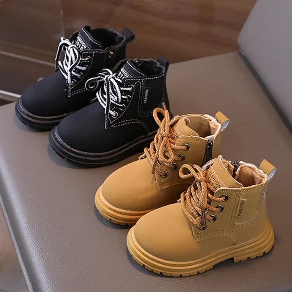 Boys Retro British Style Lace-Up Martin Boots - Popopieshop.com 