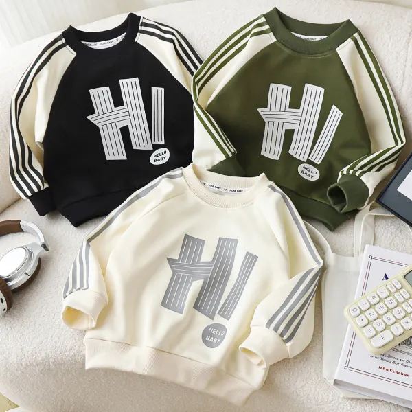 【18M-12Y】Boys Casual Letter Print Long Sleeve Sweatshirt - Popopieshop.com 