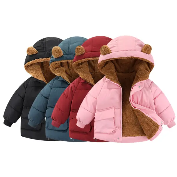 【12M-5Y】Unisex Casual Fleece Keep Warm Quilted Hooded Cotton Coat - Popopieshop.com 