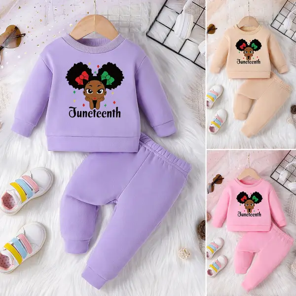 【6M-3Y】2-piece Baby Girl Cartoon Print Long Sleeve Sweatshirt And Pants Set - Popopieshop.com 